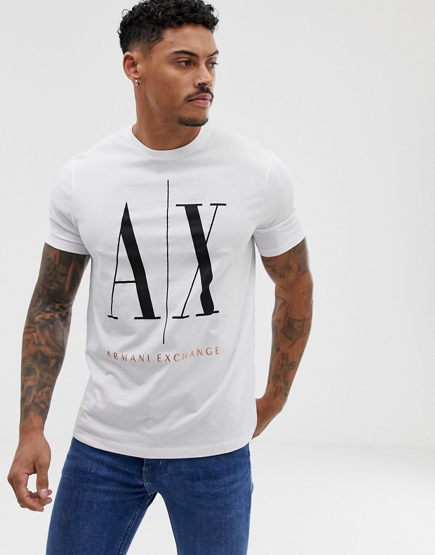 Armani Exchange AX large logo t-shirt in white