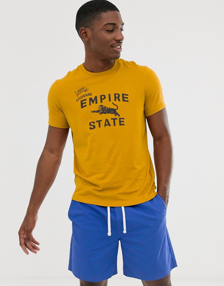 J Crew Mercantile empire state print t-shirt in yellow