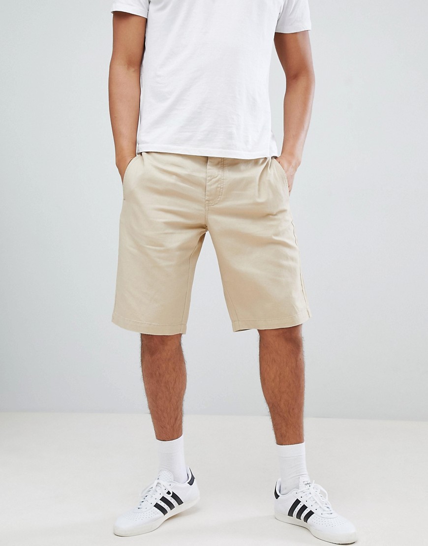 United Colors Of Benetton Linen Shorts In Beige