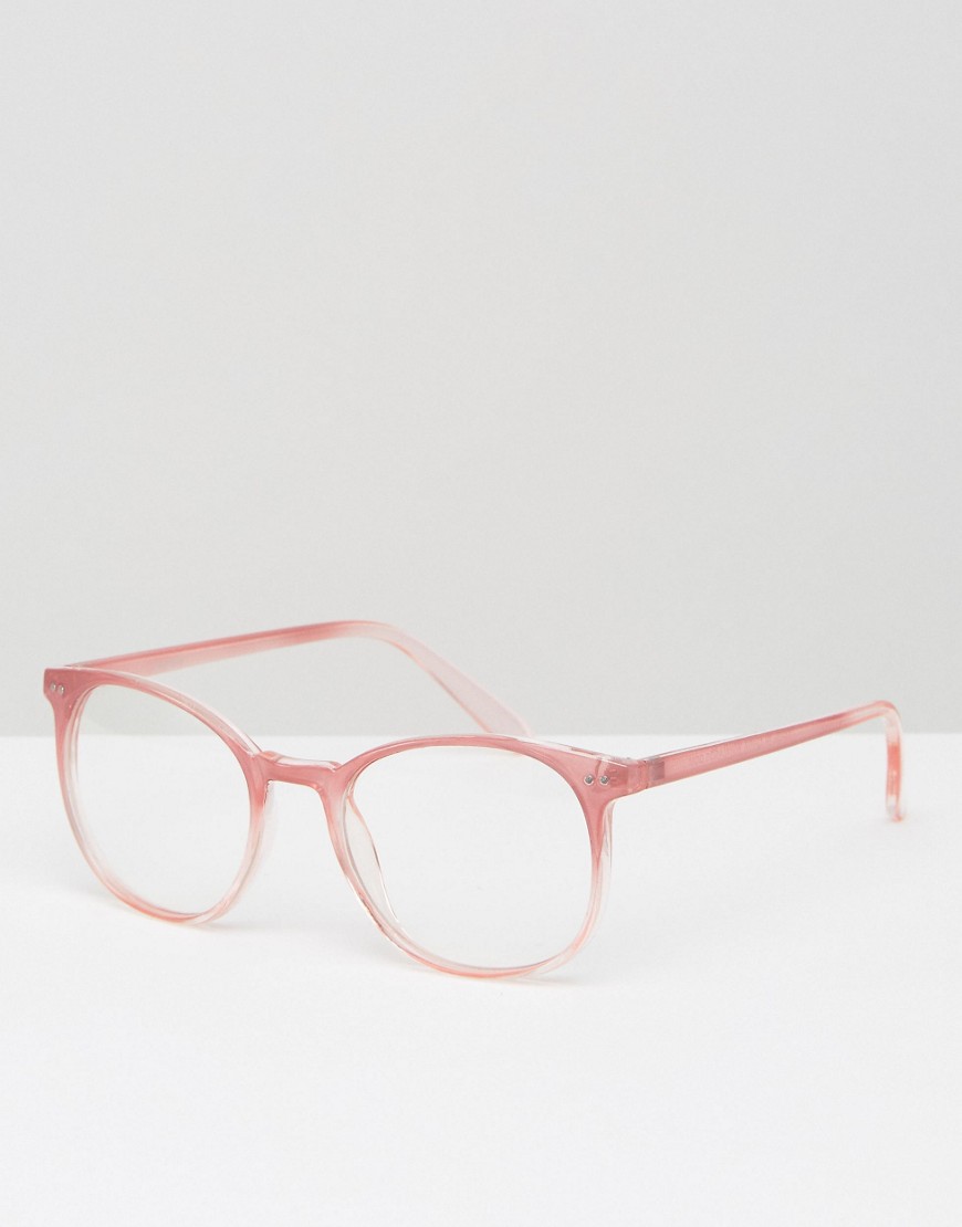 Розовые круглые очки с прозрачными стеклами ASOS - Розовый 