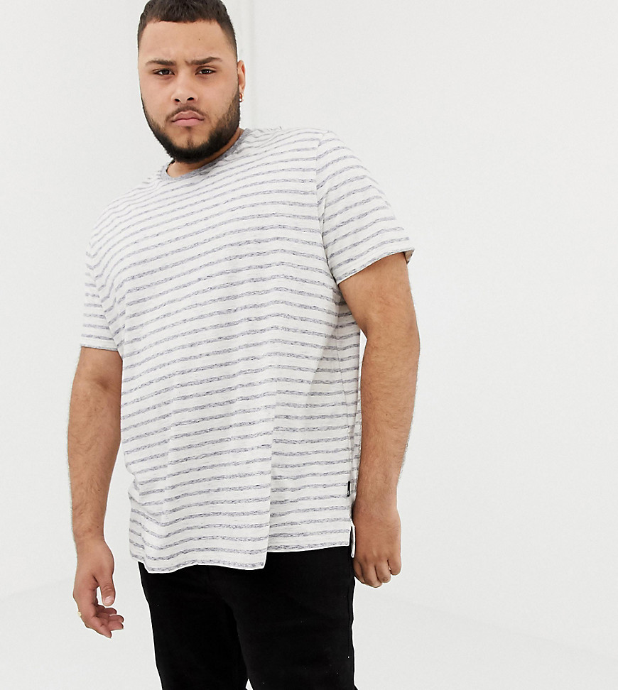 Burton Menswear Big & Tall t-shirt in ecru stripe