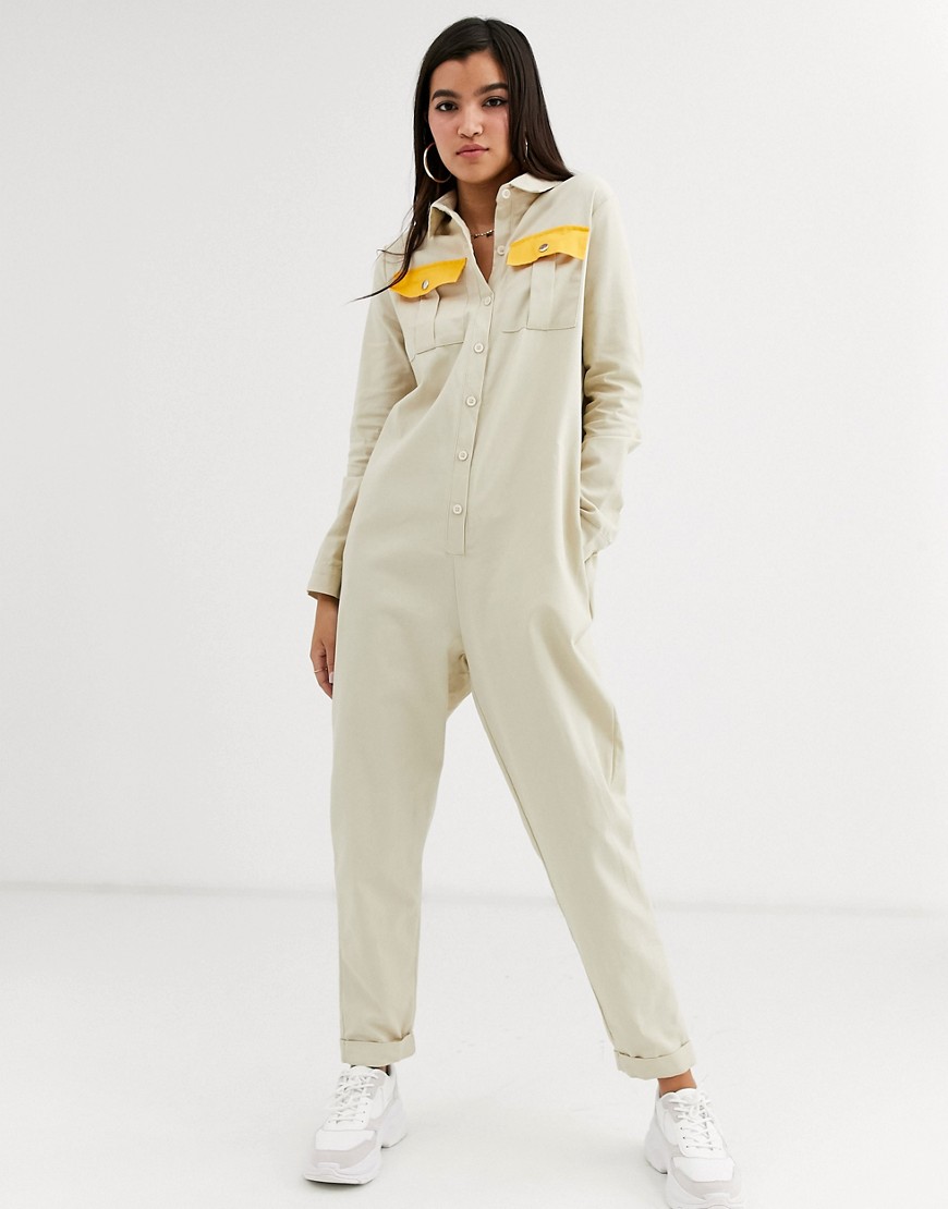 Daisy Street boilersuit with contrast pockets