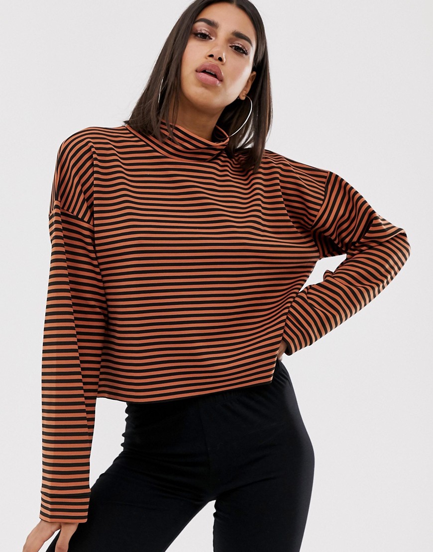 In The Style Stripe Print Long Sleeve Top