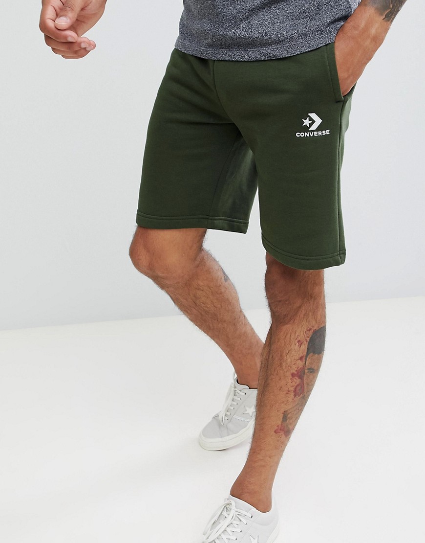 Converse Logo Jersey Shorts In Green 10009143-A01