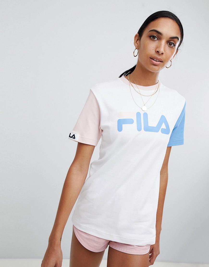 Fila Overszed T-Shirt In Colourblock - Multi