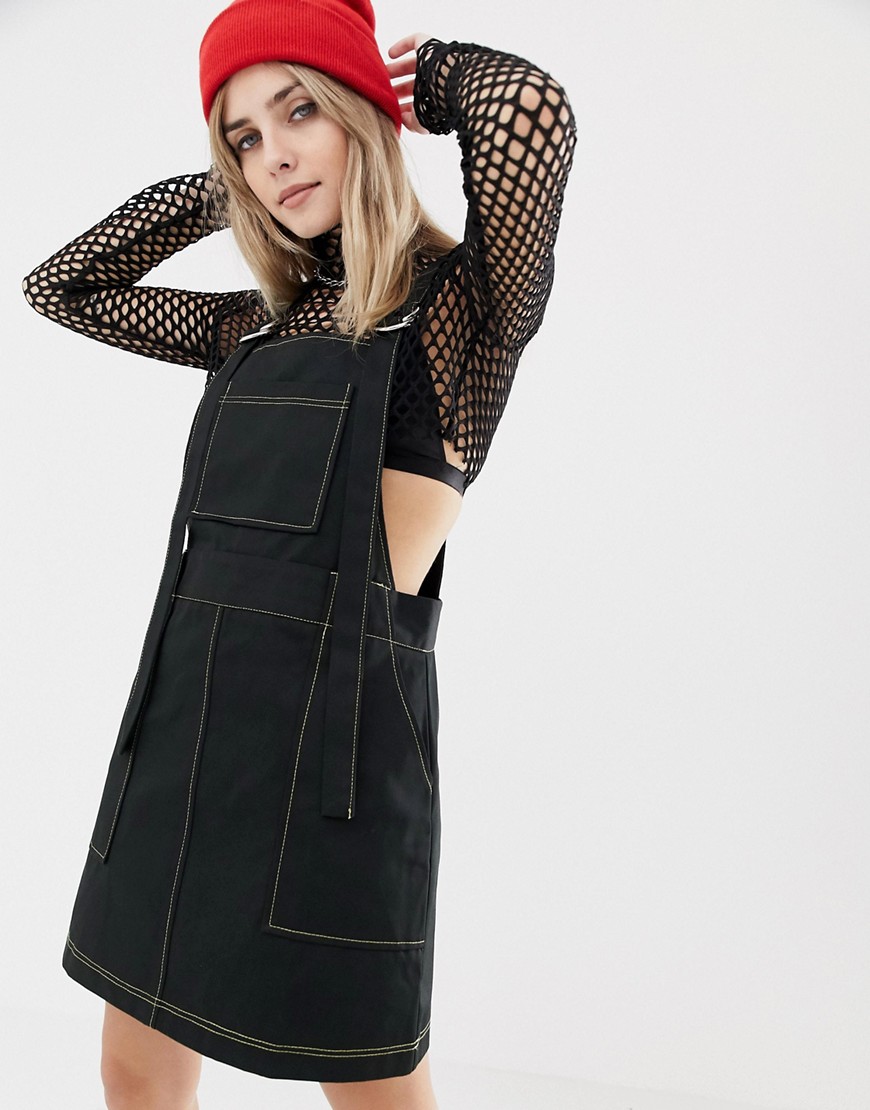 The Ragged Priest mini dress with contrast stitching