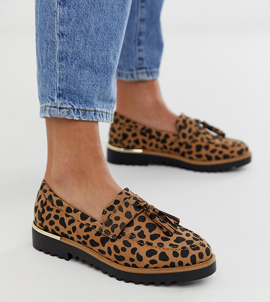 New Look chunky loafer in animal print