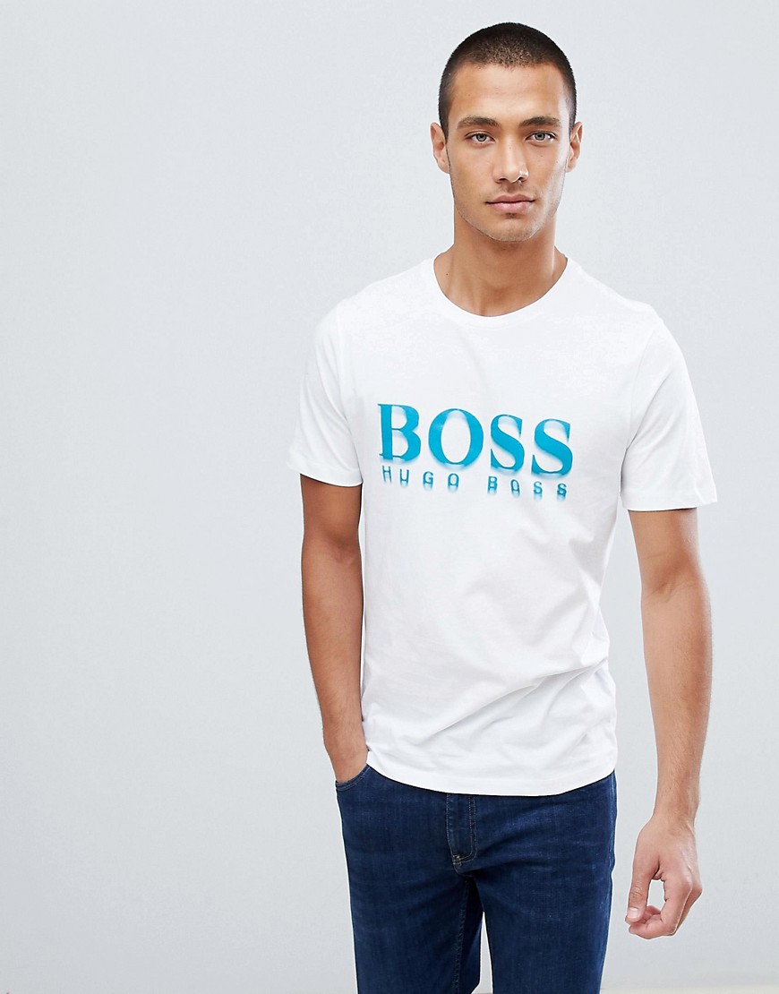 BOSS bold logo t-shirt in white - White
