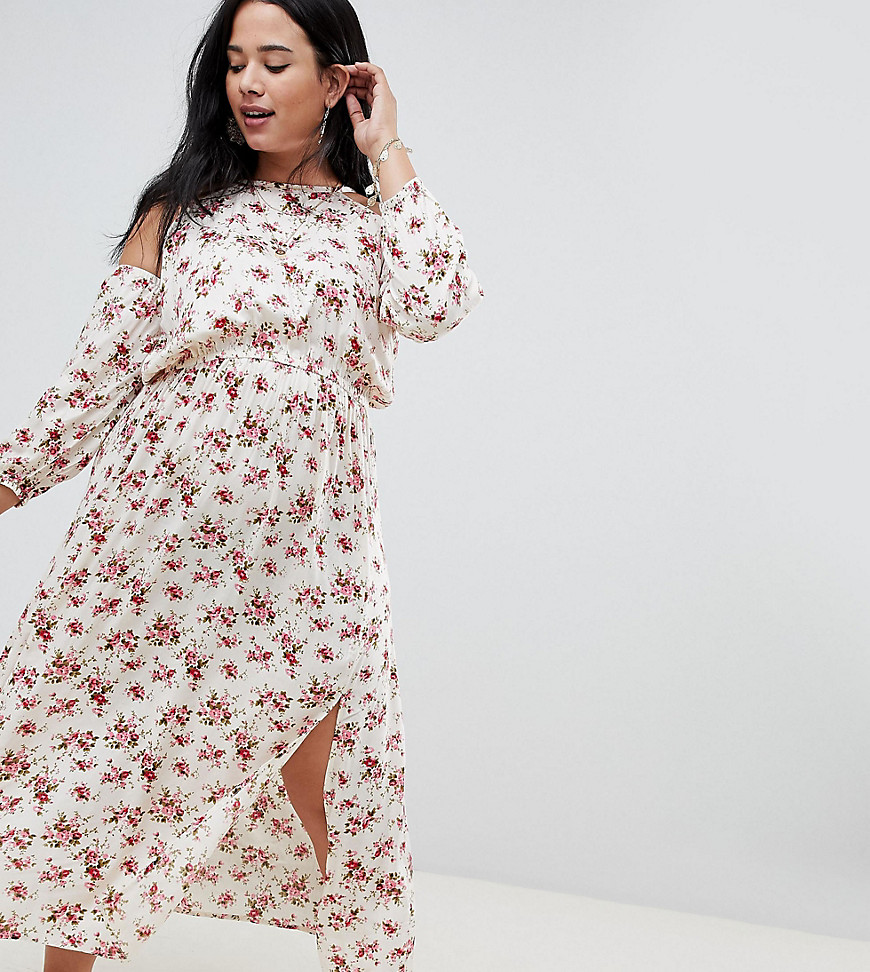 NVME Floral Maxi Dress With Keyhole Back Detail