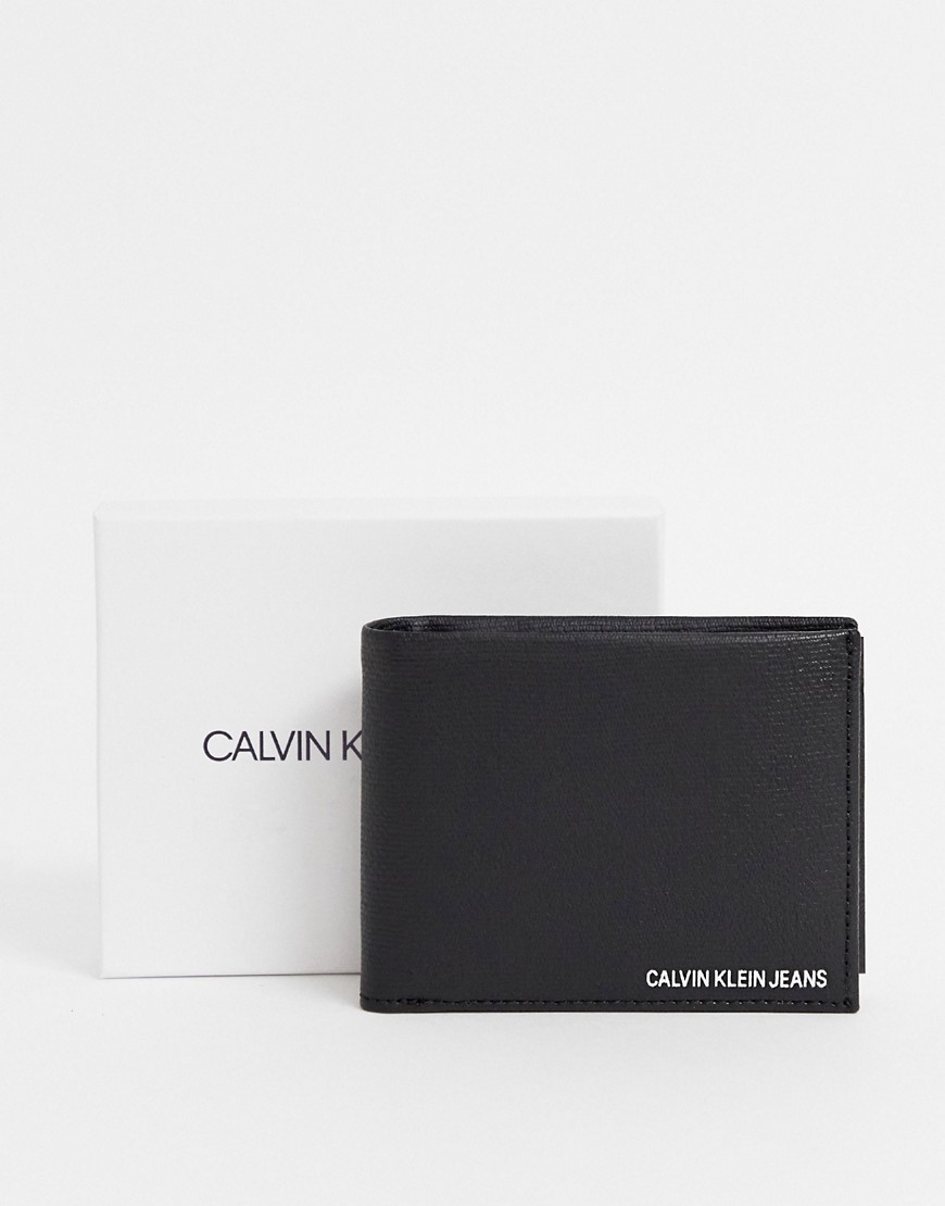 Calvin Klein Jeans logo billfold extra wallet in black