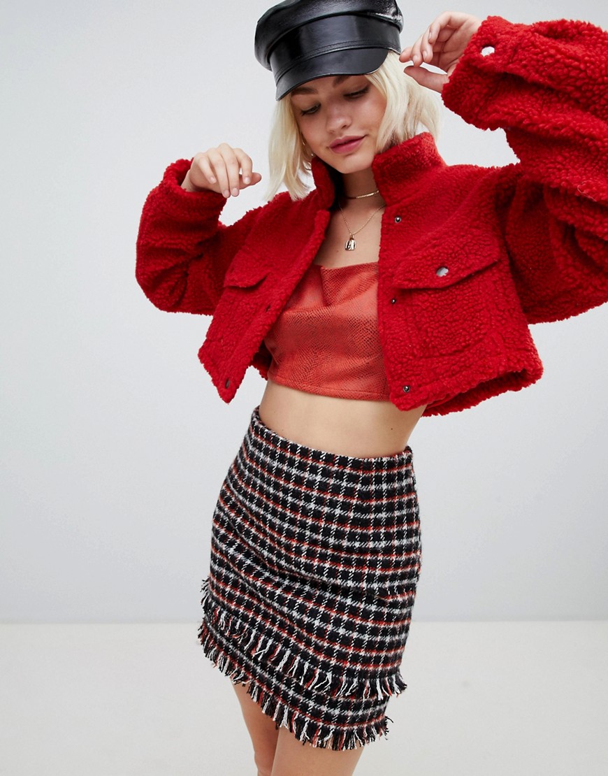 Emory Park cropped jacket in borg