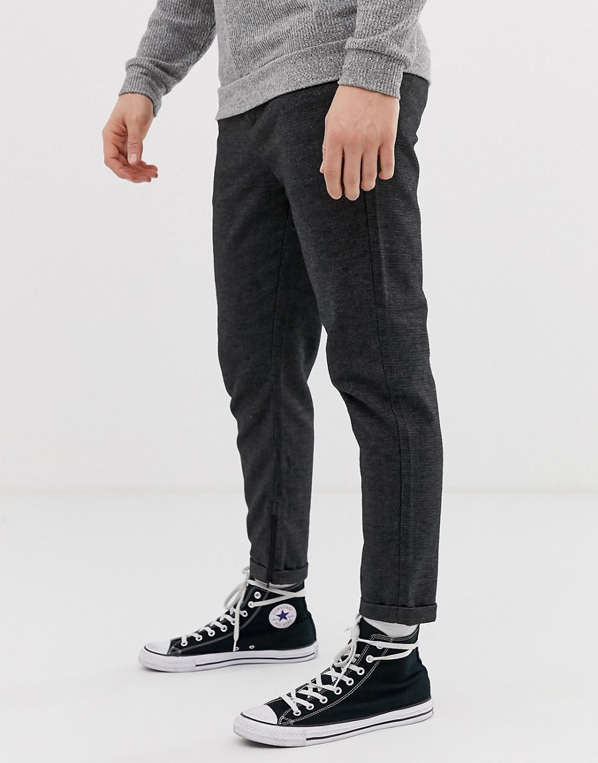 Selected Homme slim tailored trousers with zip opening in ankle length