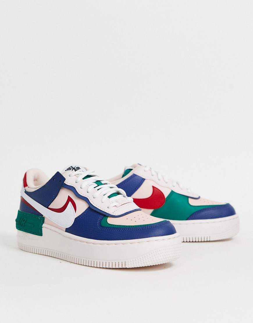 NIKE NIKE NAVY AND PINK AIR FORCE 1 SHADOW SNEAKERS,CI0919-400