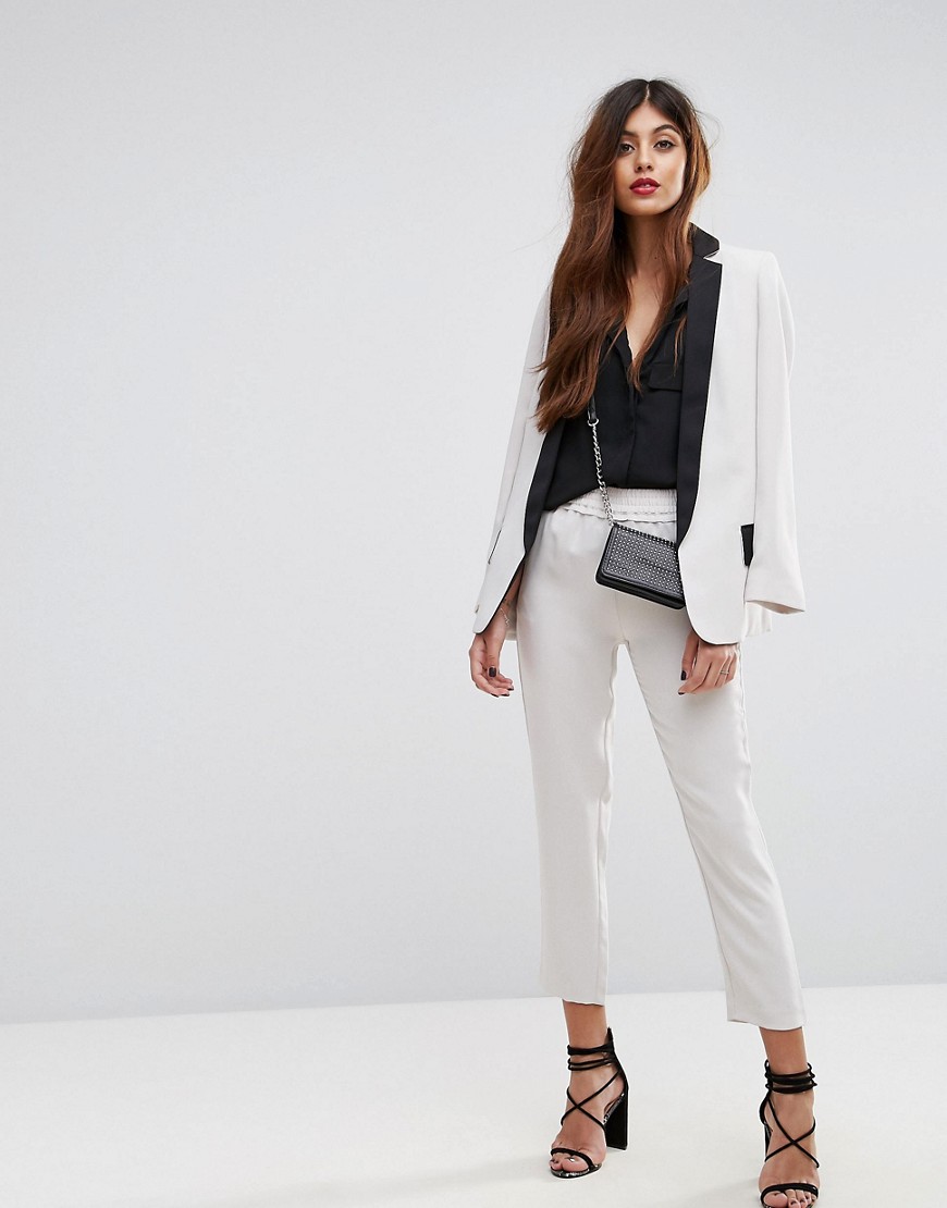 Sisley Elasticated Waist Tailored Trouser - Off white