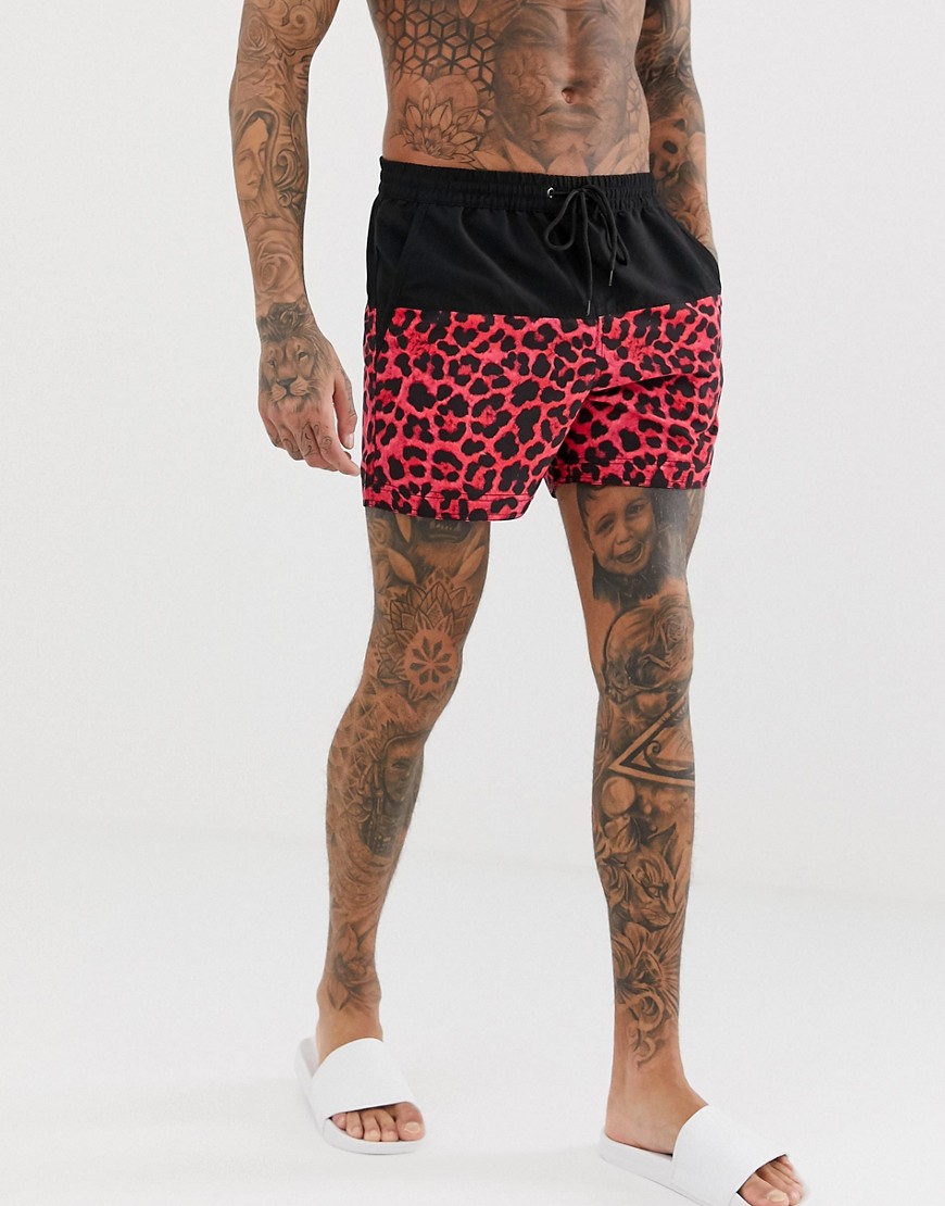 South Beach Recycled swim shorts in leopard print
