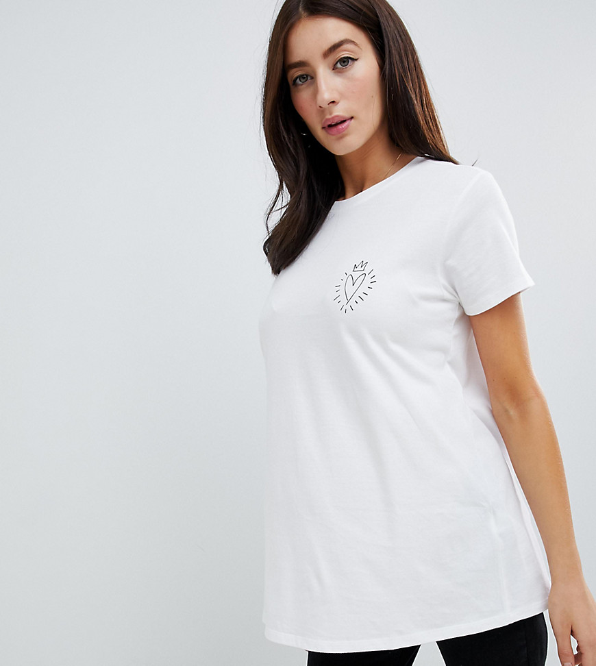 ASOS DESIGN Maternity t-shirt with crowned heart print