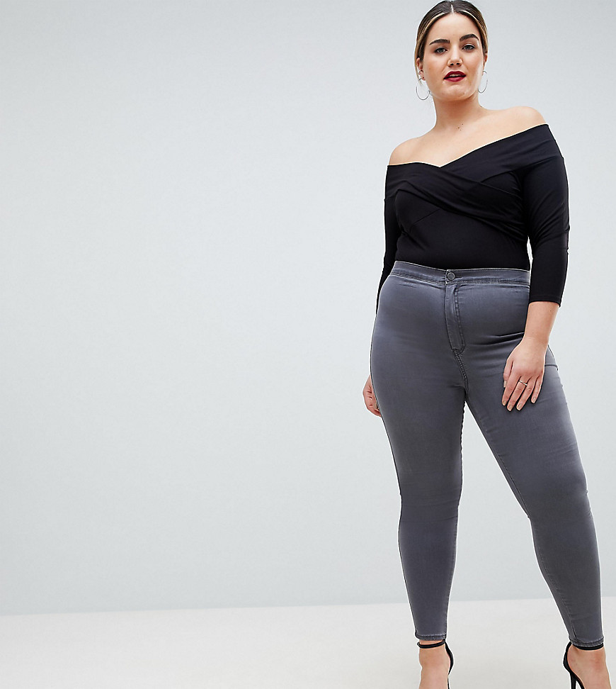 ASOS DESIGN Curve Rivington high waisted jeggings in new grey wash