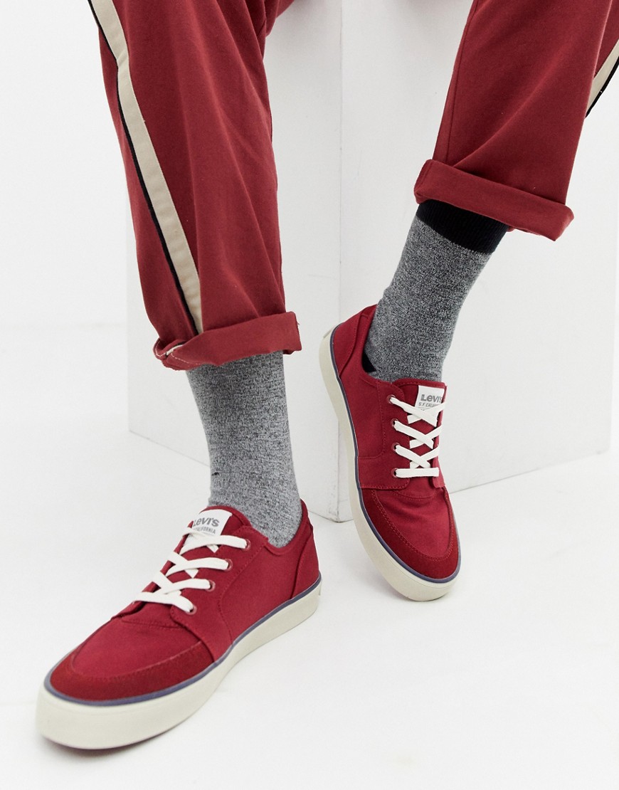Levi's stevens canvas trainer red