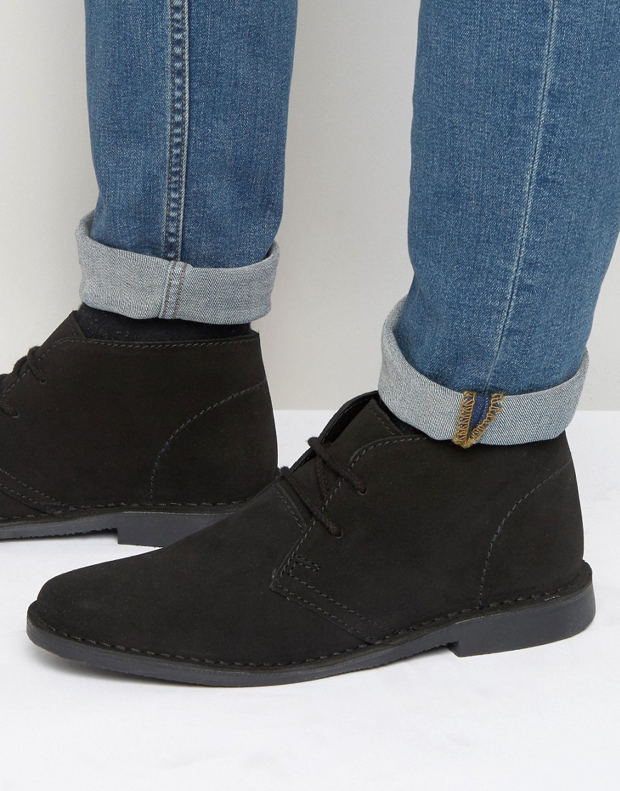 Red Tape Desert Boots Black Suede