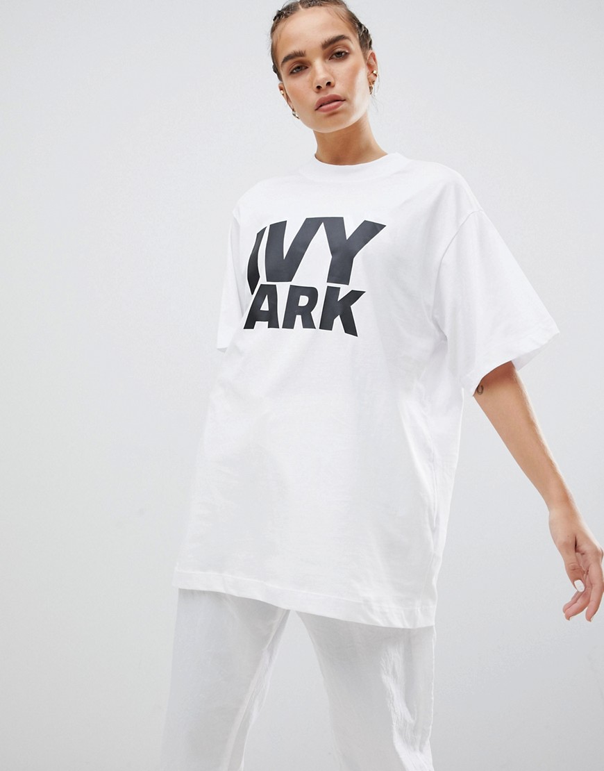 Ivy Park Logo Oversized T-Shirt In White