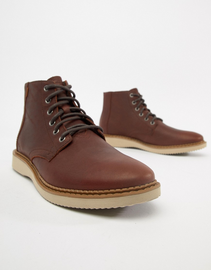 TOMS Porter water resistant lace up boots in brown