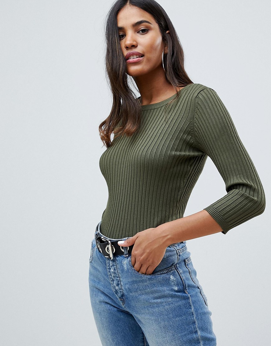 Noisy May Rimi ribbed fitted jumper