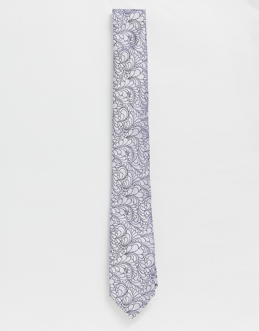Twisted Tailor wedding tie with delicate floral print in pink