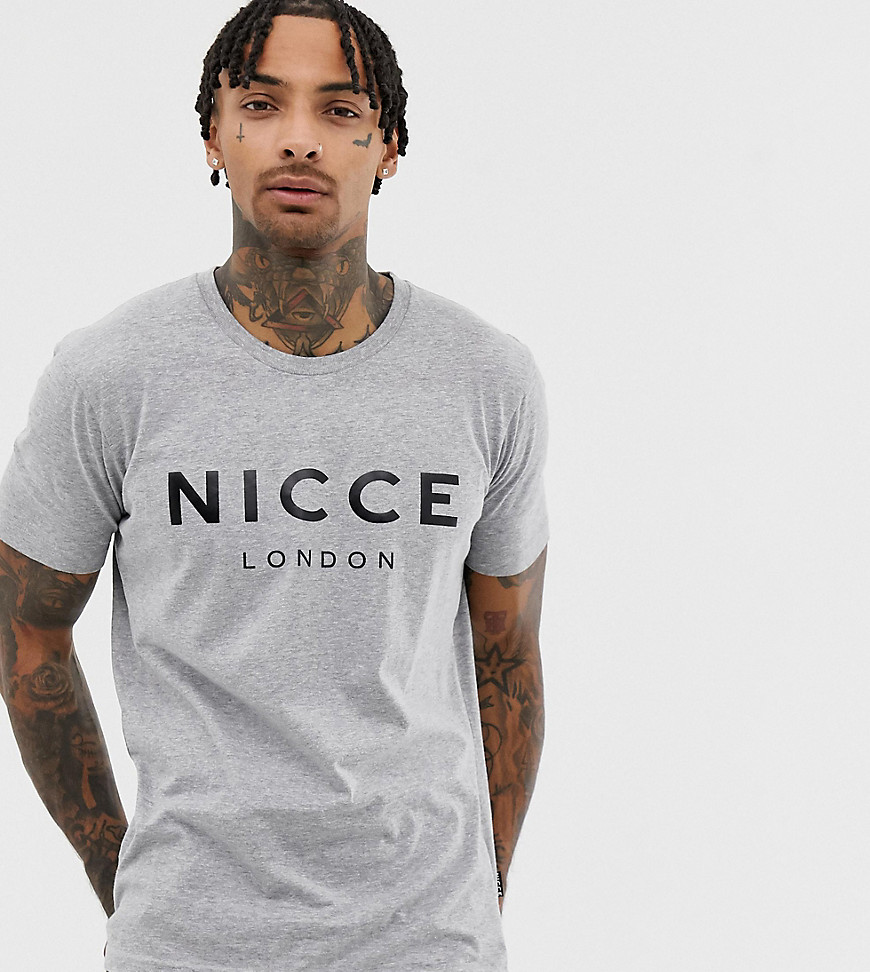 Nicce logo t-shirt in grey exclusive to ASOS