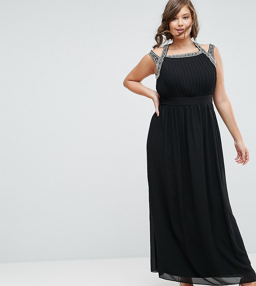 Платье макси с отделкой на спине TFNC Plus WEDDING - Черный 