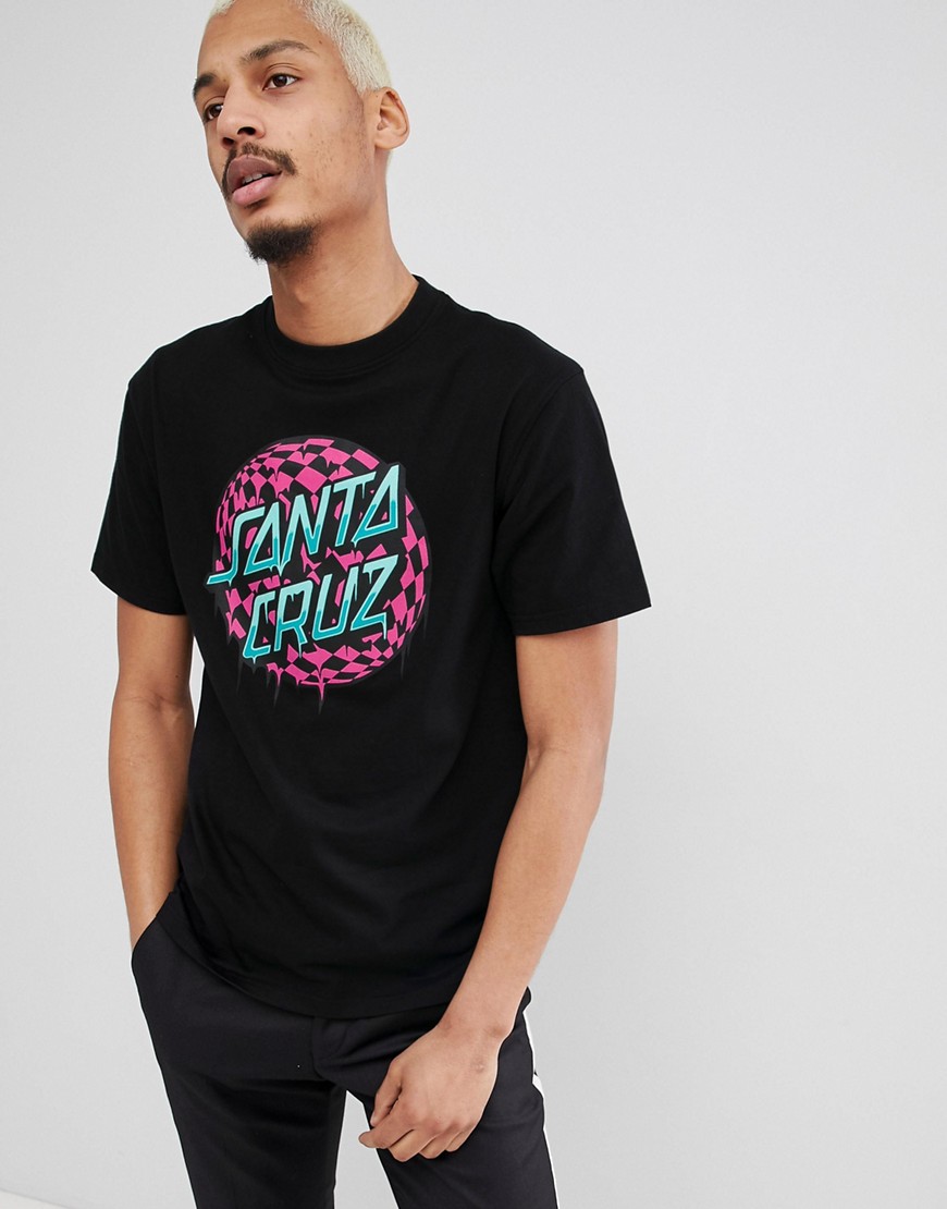 Santa Cruz T-Shirt With Check Waist Dot Logo In Black - Black