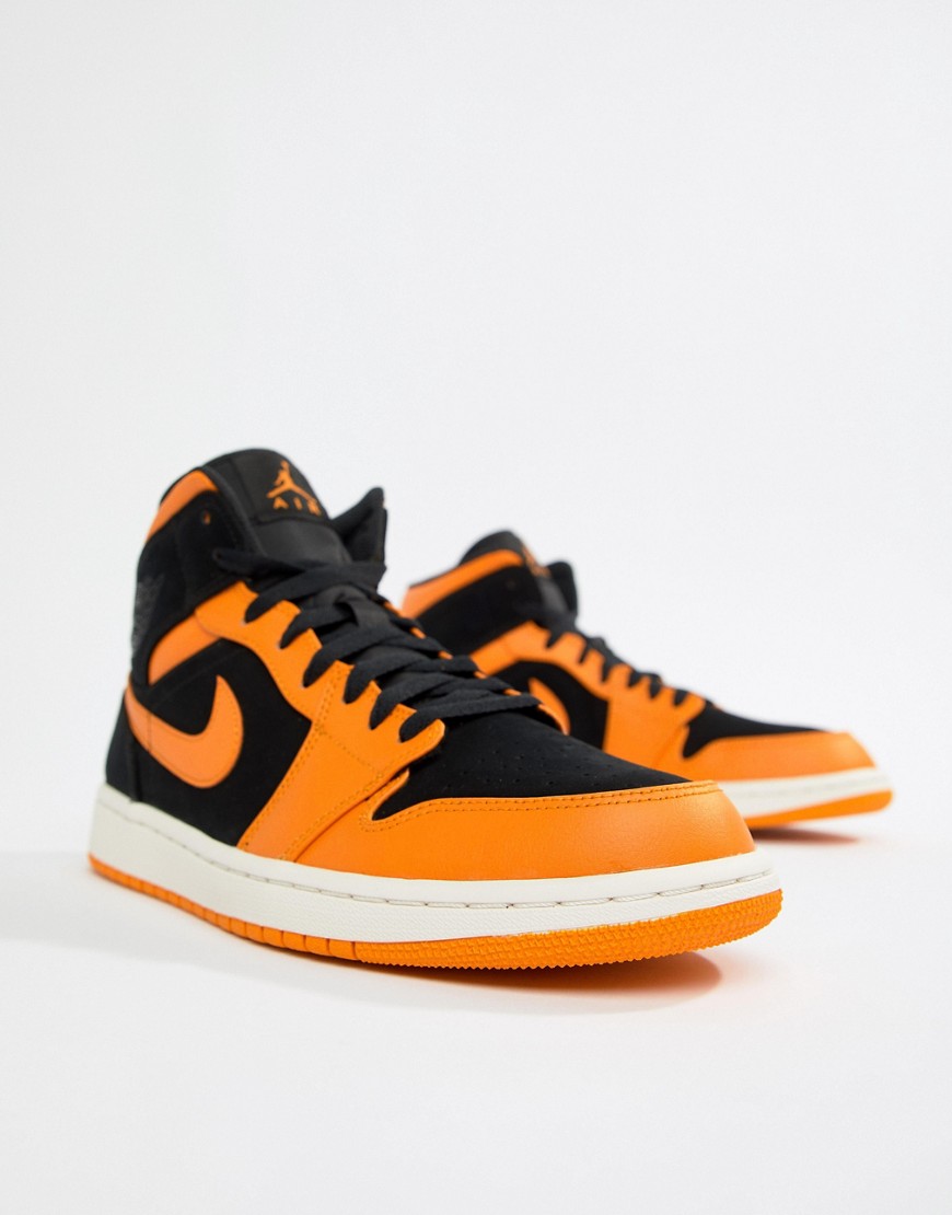 Nike Air Jordan 1 Mid Trainers In Orange 554724-081