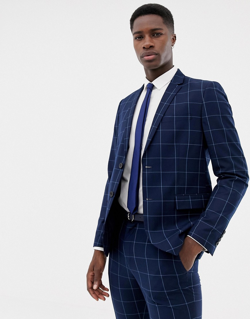 Only & Sons slim checked suit jacket