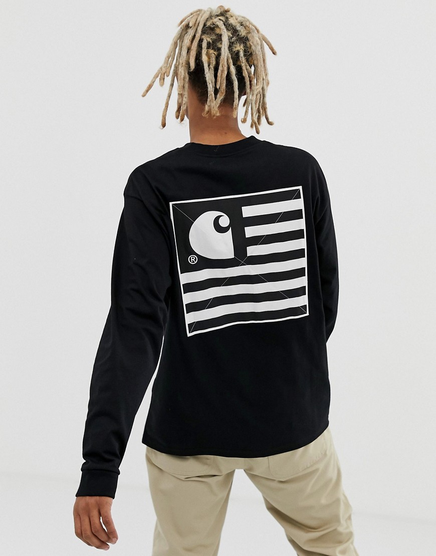 Carhartt WIP State patch back print long sleeve t-shirt in black