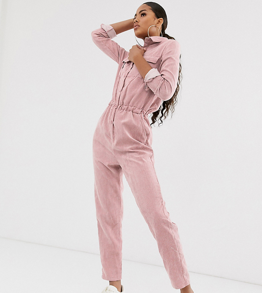 Missguided Tall cord utility jumpsuit in pink