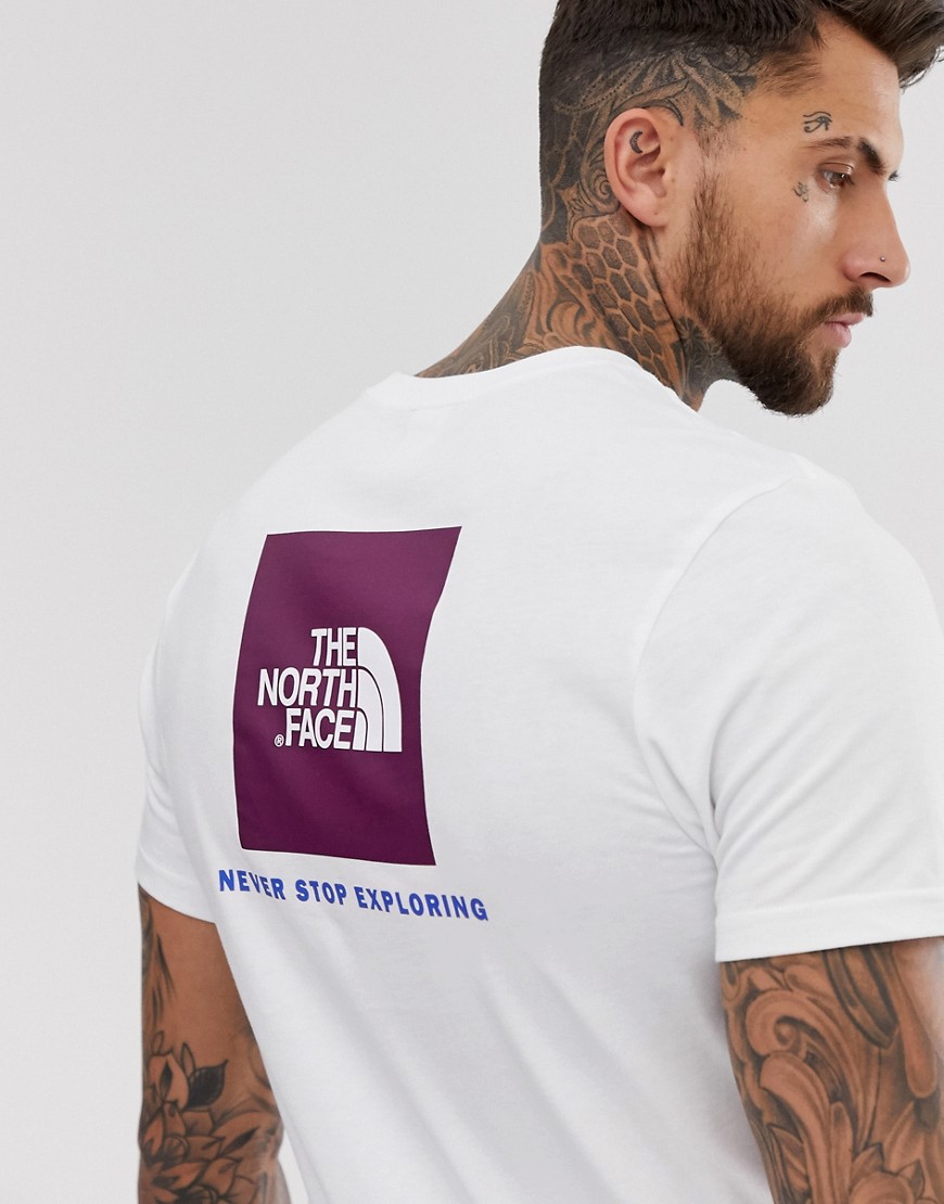 The North Face Red Box t-shirt in white / purple
