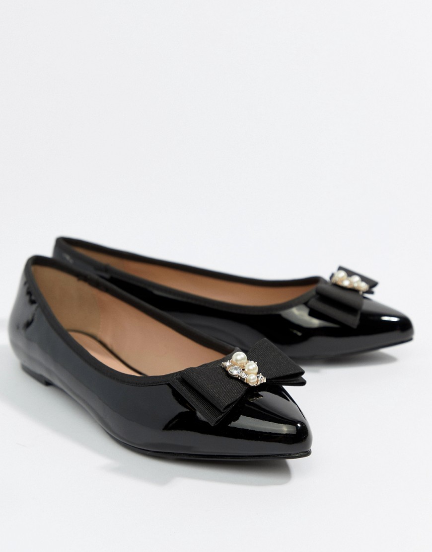 Miss KG Pearl Bow Flat Point Shoe