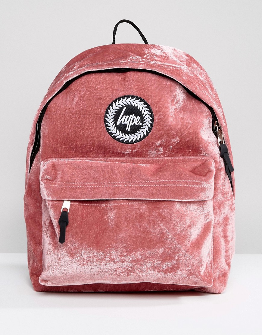 Hype Exclusive Dusky Pink Velvet Backpack - Dusky pink
