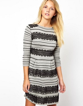 ASOS Knit Skater Dress With Lace Detail (Now £28)