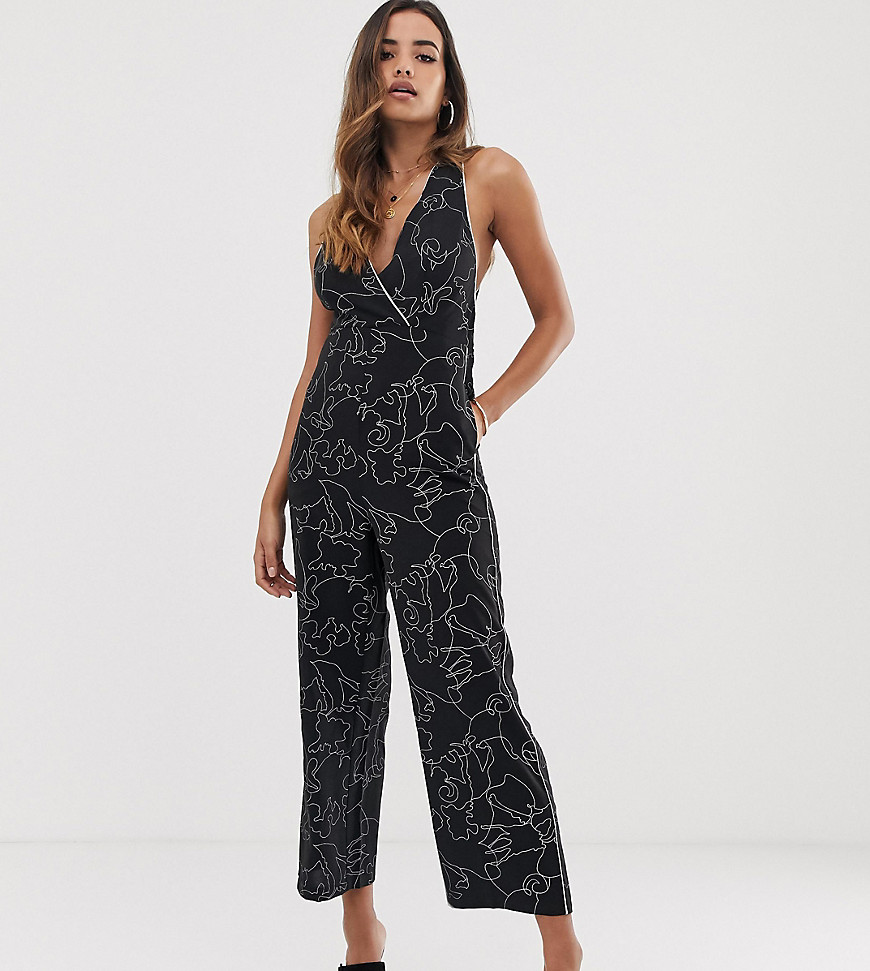 Parallel Lines jumpsuit in abstract print