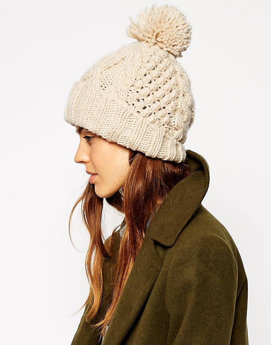 Image 1 of ASOS Cable Pom Beanie