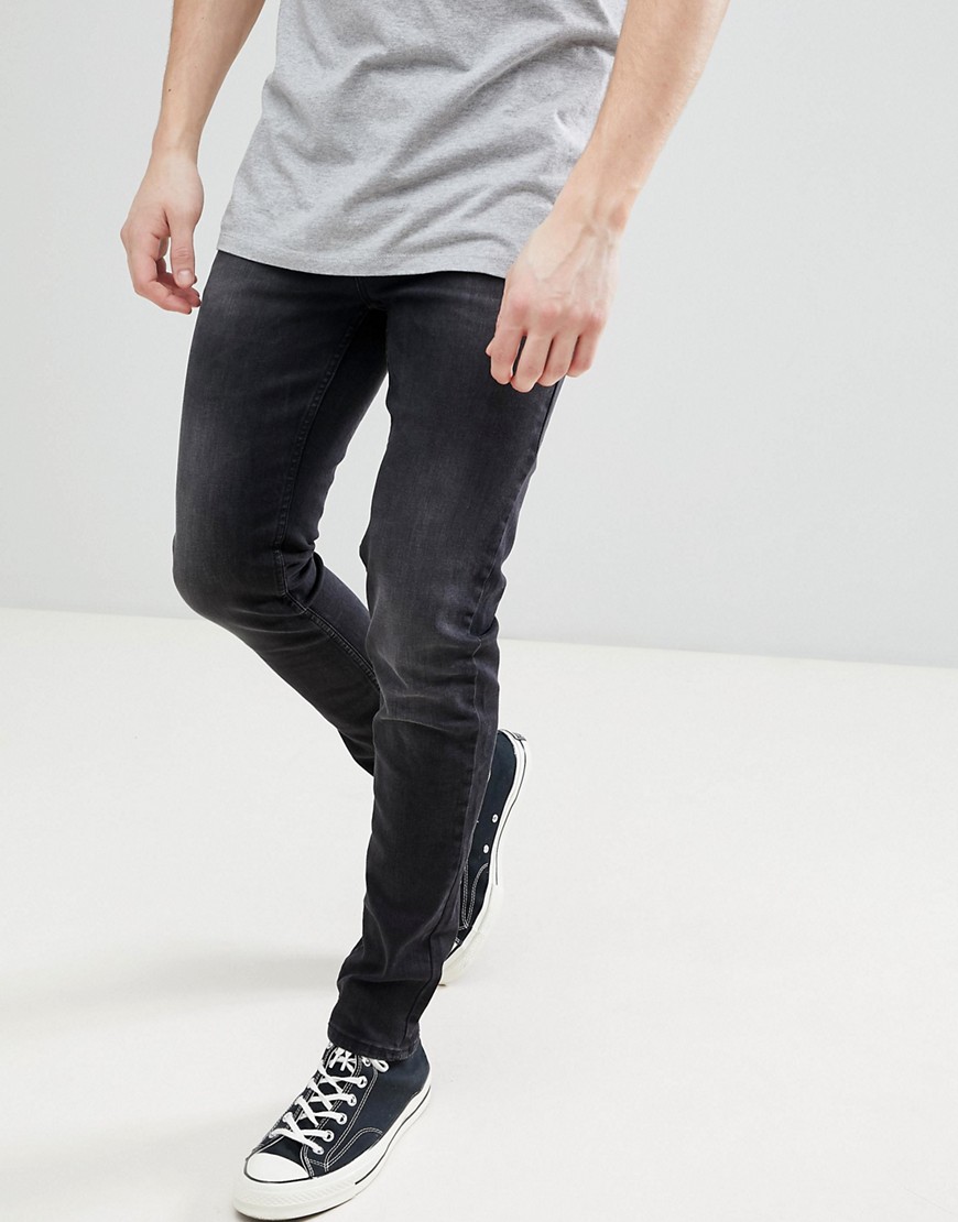 Saints Row Skinny Fit Jeans in Washed Black
