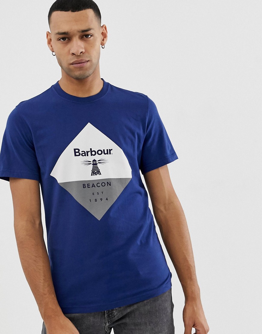 Barbour Beacon Diamond print t-shirt in navy