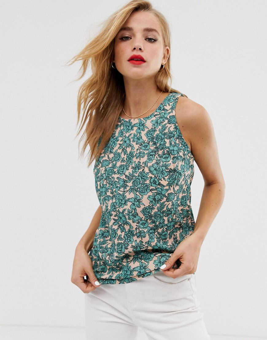 Glamorous sleeveless top in floral