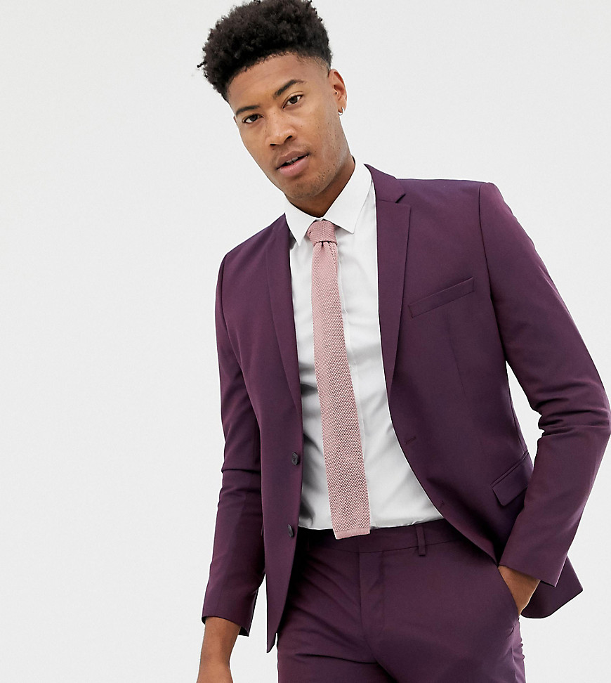 Selected Homme Damson Suit Jacket In Skinny Fit - Plum perfect