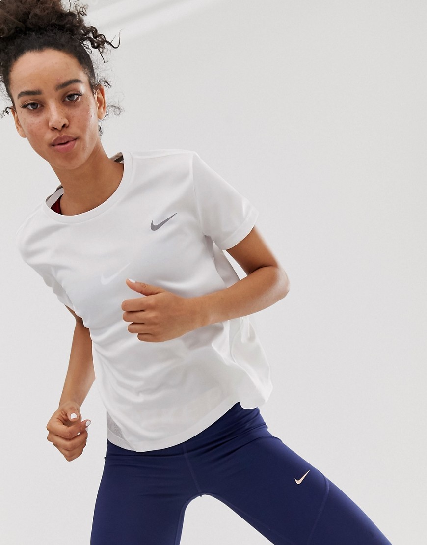 Nike Running Miler T-shirt In White