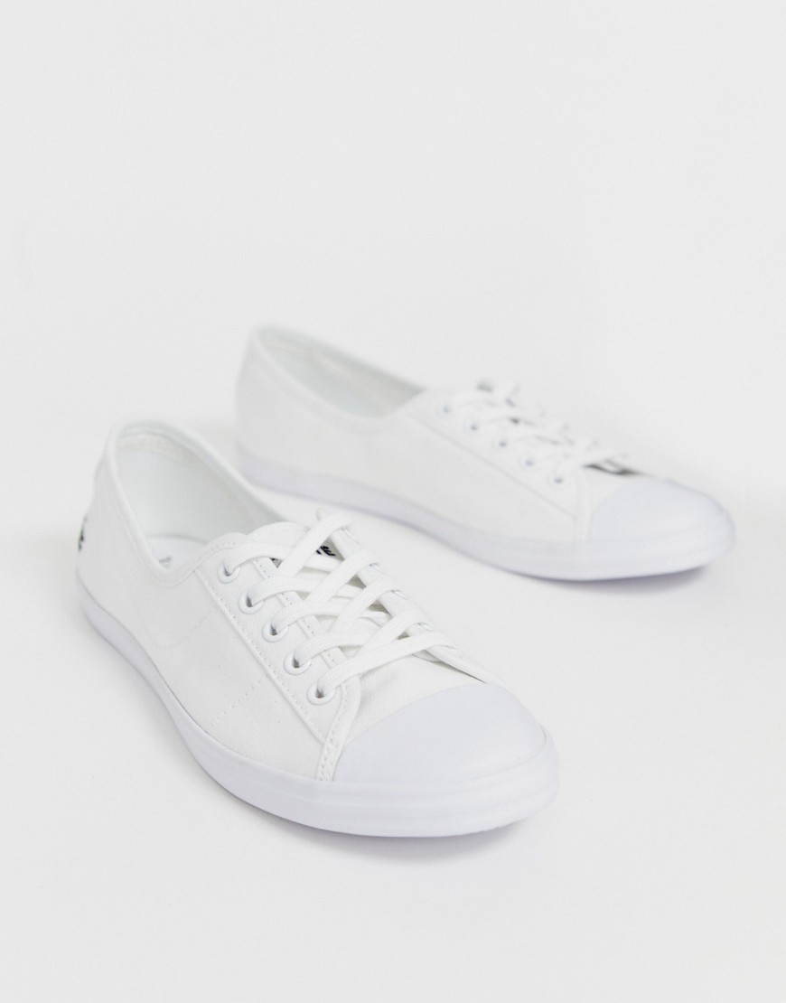 Lacoste Ziane canvas plimsoll trainers in white