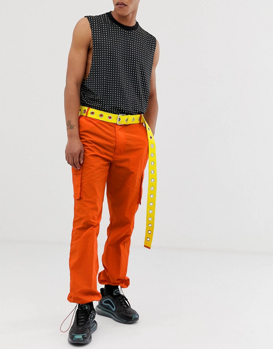 Jaded London cargo trousers with pockets in orange