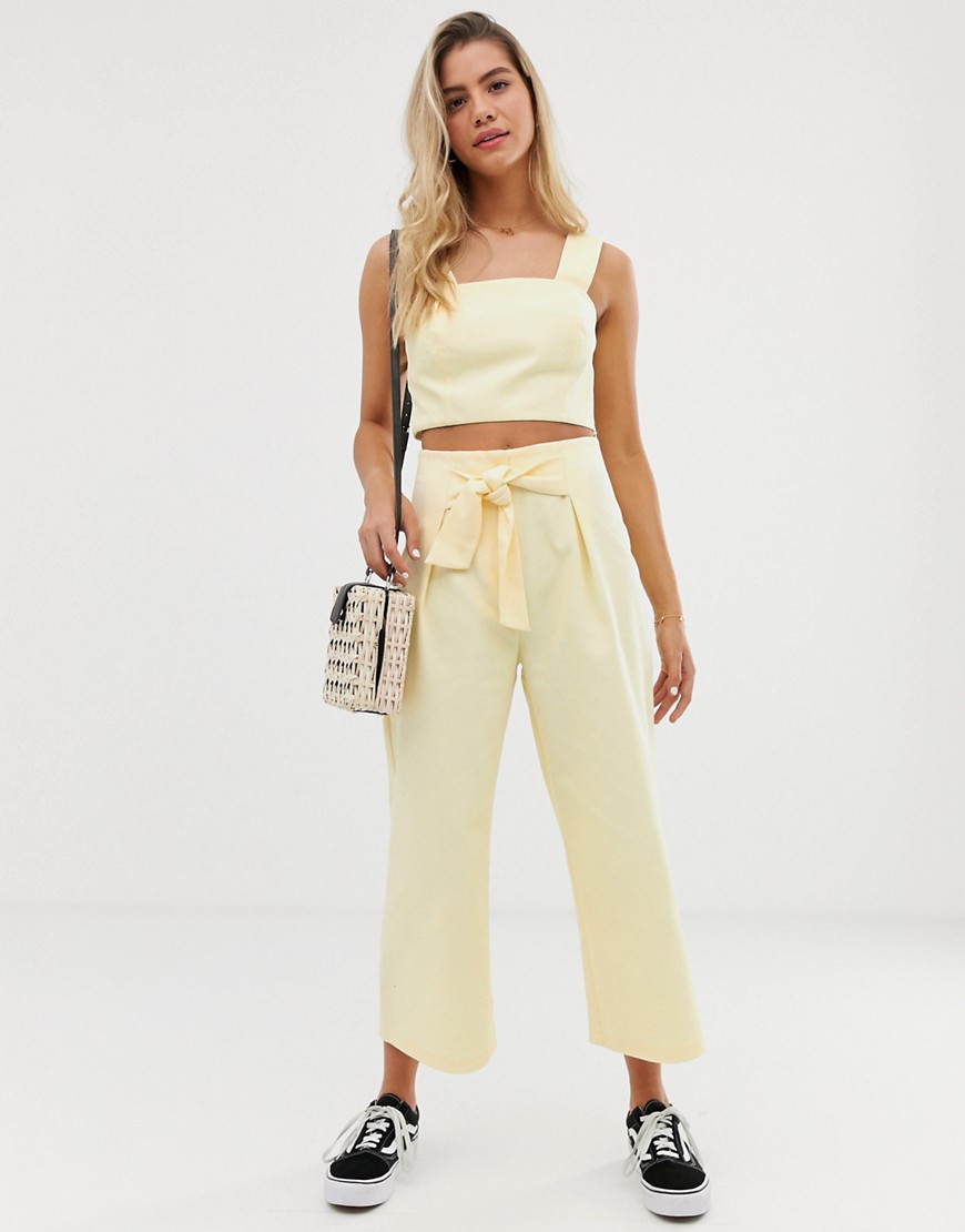 Nobody's Child wide leg trousers with tie front detail co-ord