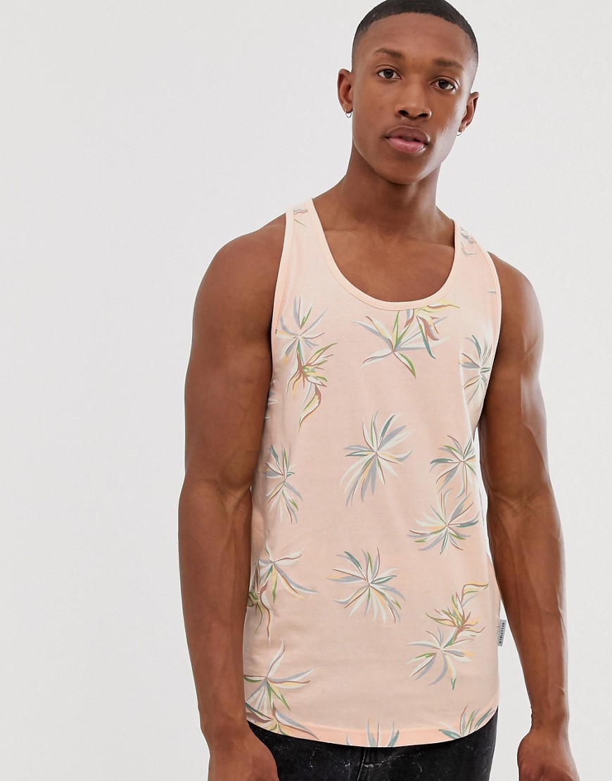 Bellfield vest with paradise flower print in light pink