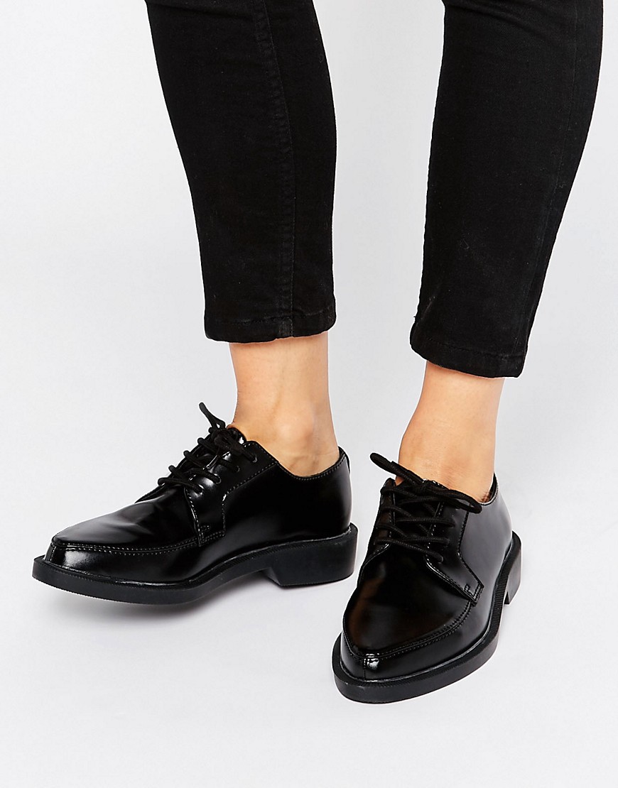 Кожаные туфли на плоской подошве со шнуровкой T.U.K. Jam - Черный T-U-K 